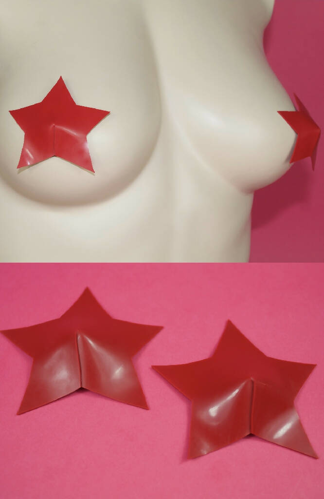 LATEX STAR SHAPED NIPPLE PASTIES (PICK YOUR COLOUR)