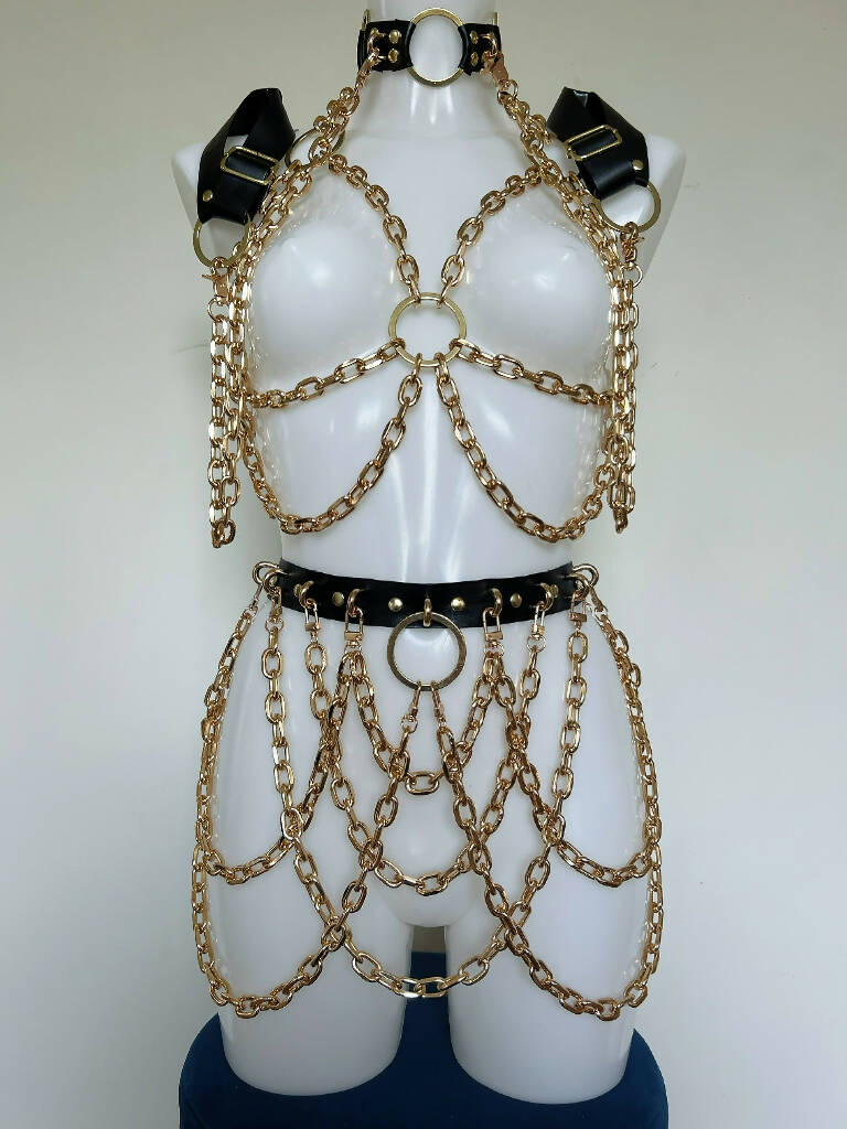 ROX STAR harness, choker and belt set