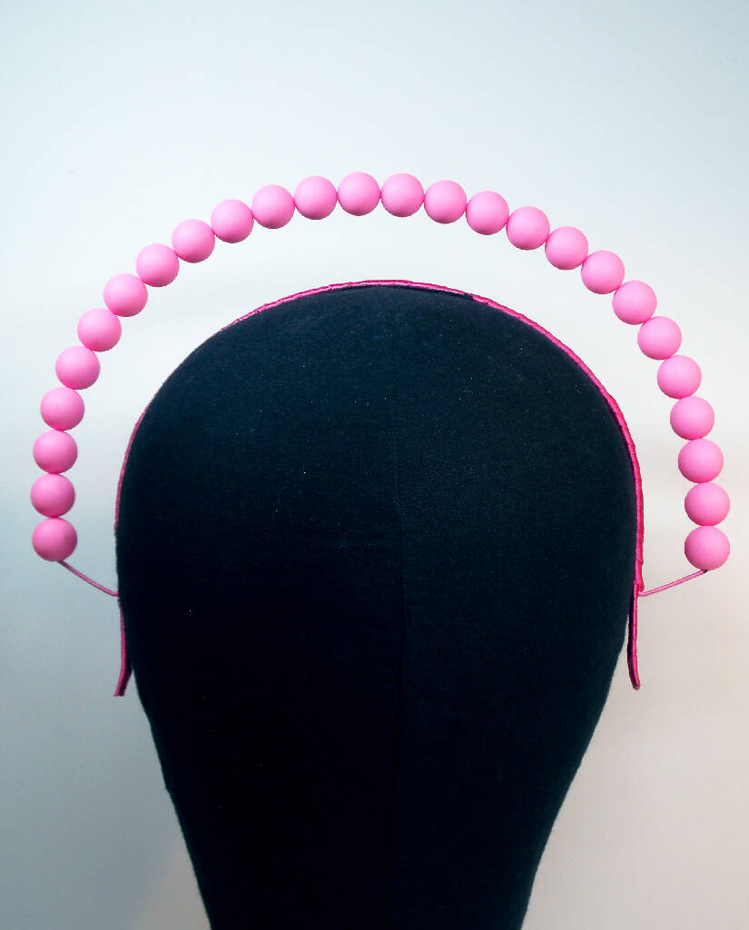 Pink rubber bead halo headdress