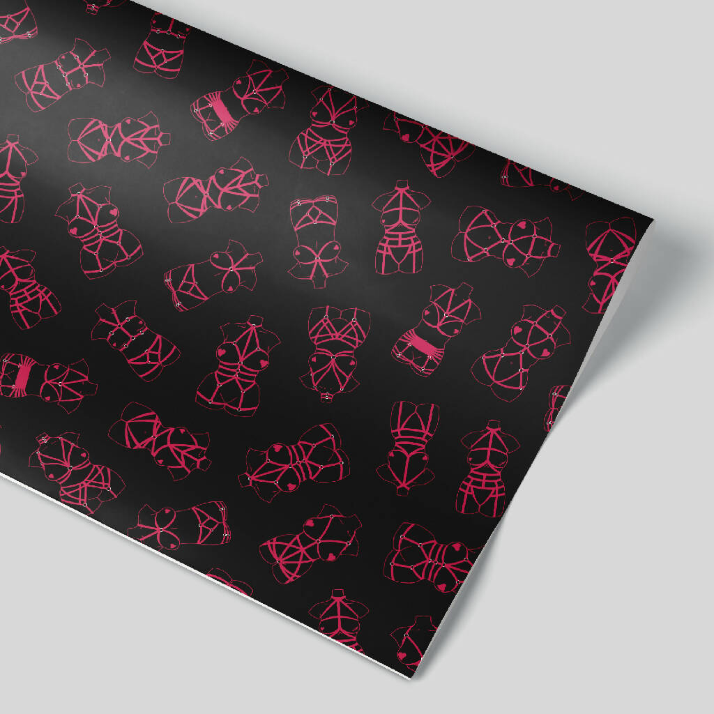 'Lust & Leashes XXX - BLACK' Wrapping Paper Sheet