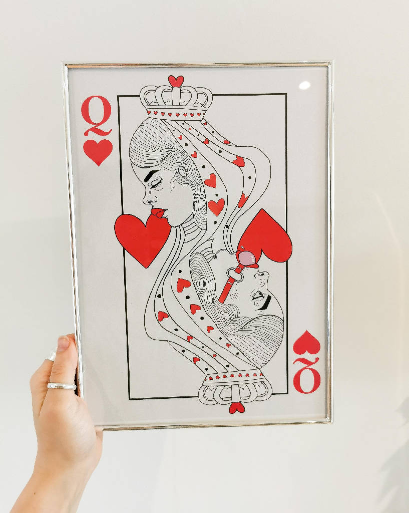 A3 Bondage Queen of Hearts Art Print