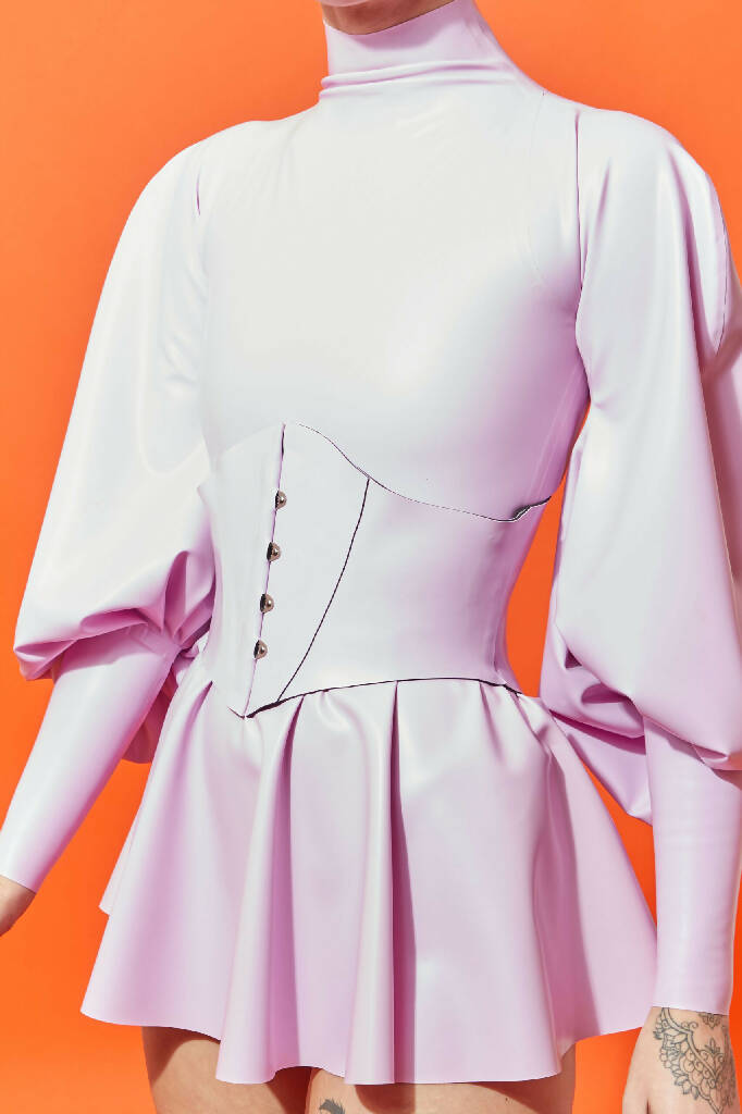 UNDERBUST LATEX CORSET ( BUSK OPENING / PICK YOUR COLOUR )