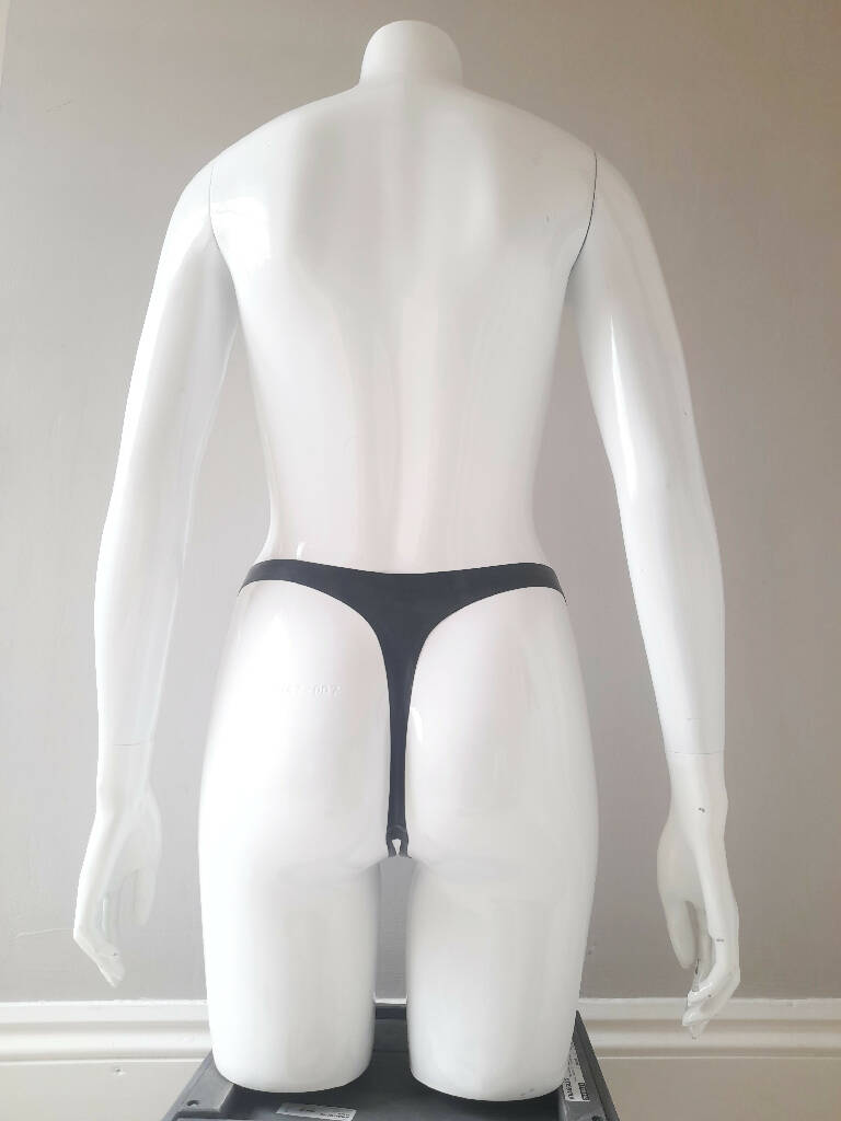 Latex Simple Crotchless Thong, Custom Made