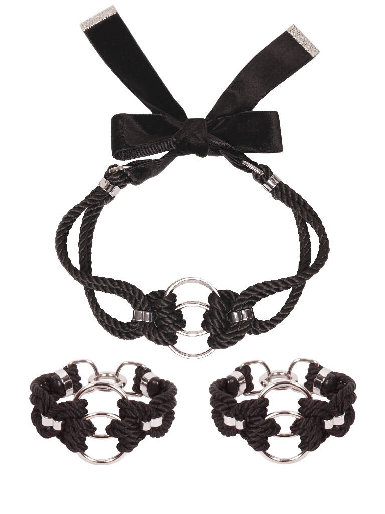 ORI' CHOKER & CUFF SET *BLACK*