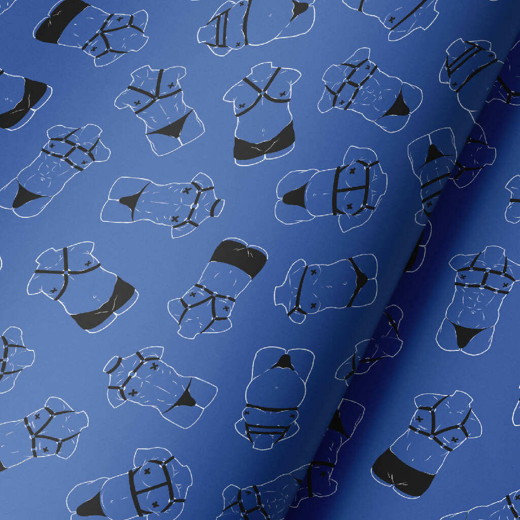 'Lust & Leashes XXY - BLUE' Wrapping Paper Sheet