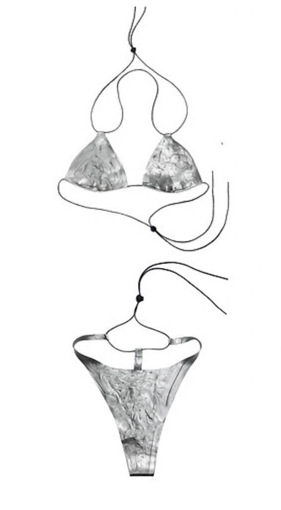 Marble latex bikini set
