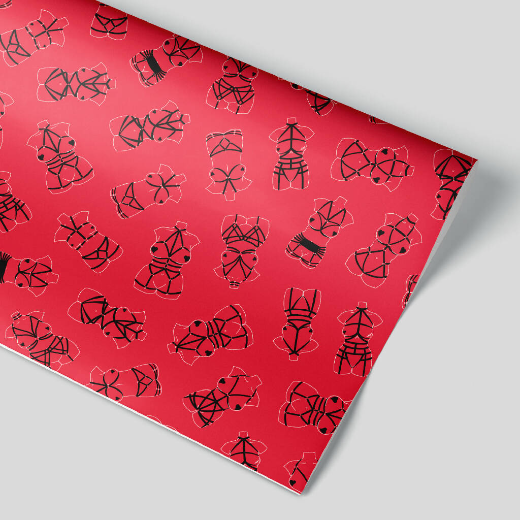 'Lust & Leashes XXX - RED' Wrapping Paper Sheet