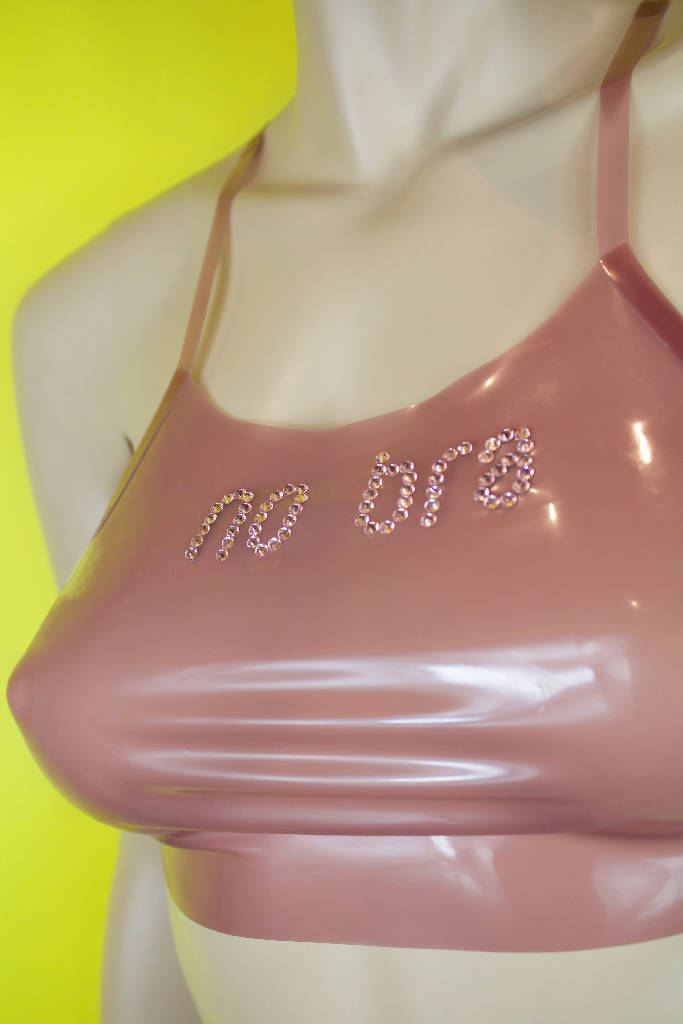 "No Bra" Latex Crop Top ( Pick Your Colour )