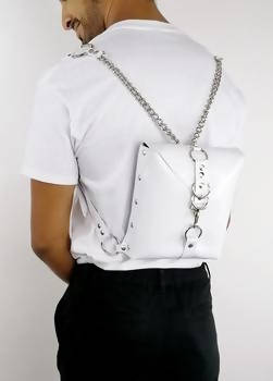 TONKA Square Backpack Bag PVC White