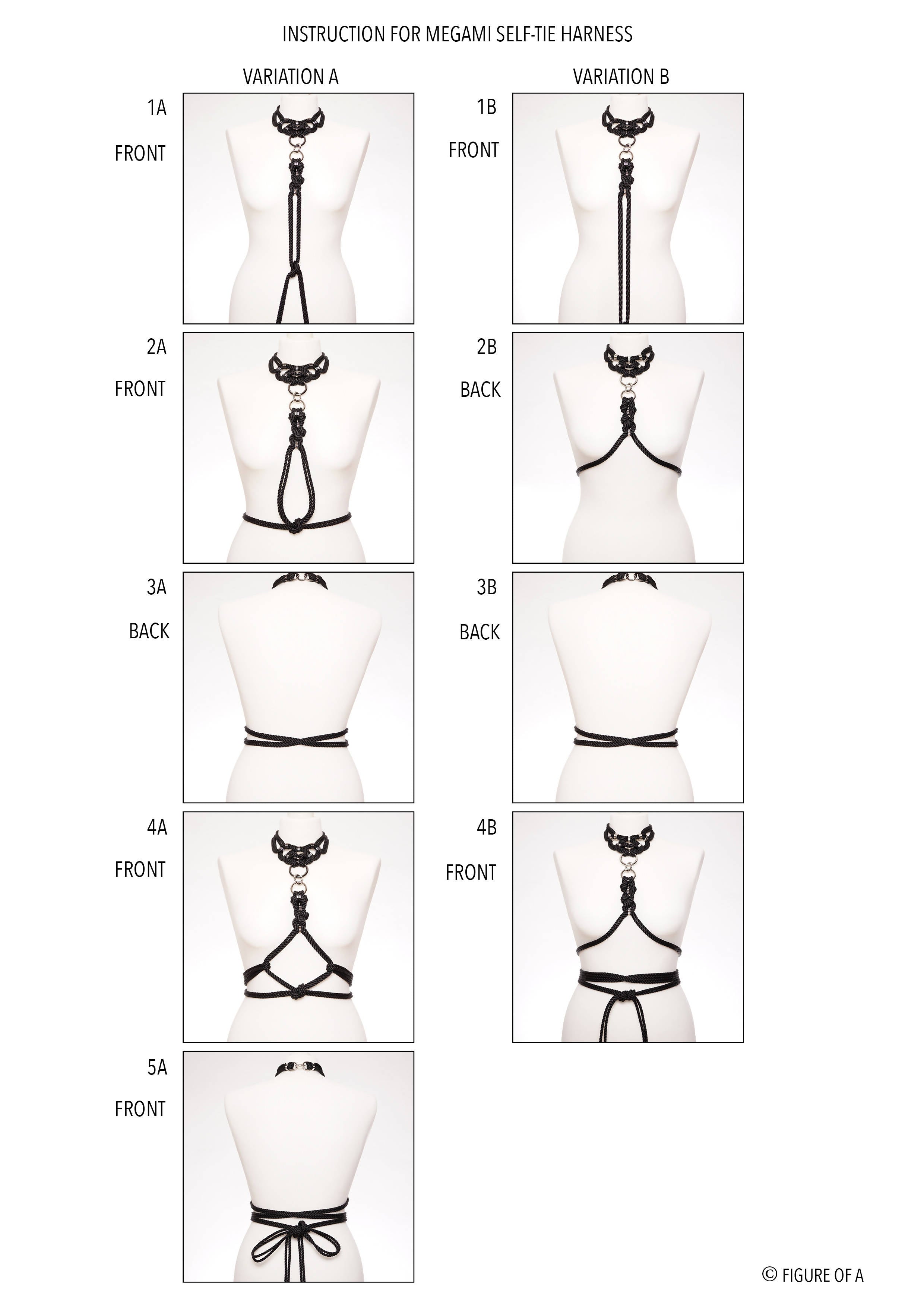 MEGAMI' CHOKER WITH DETACHABLE SELF-TIE HARNESS *BLACK*