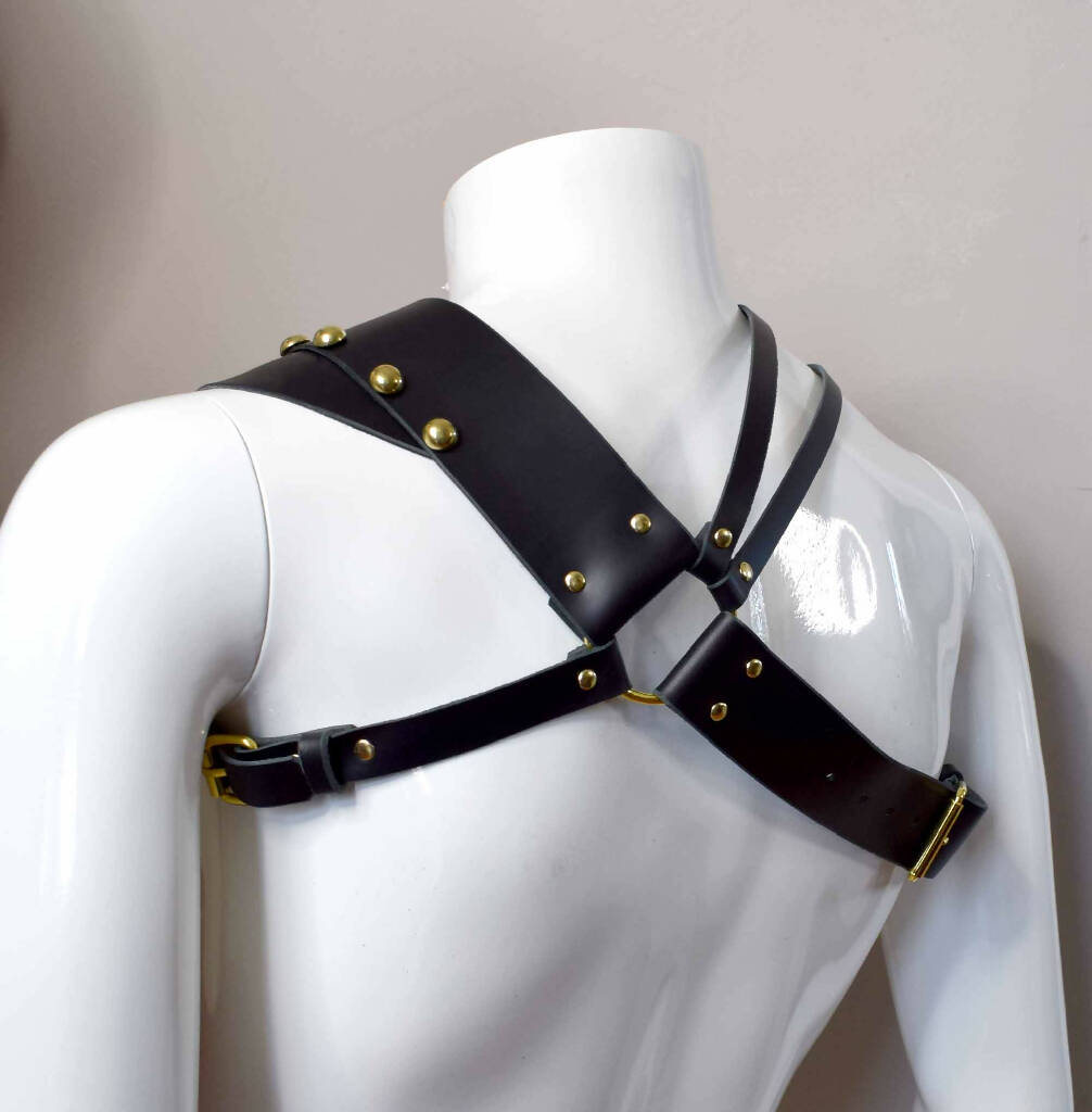 Martial Asymmetrical Leather Harness