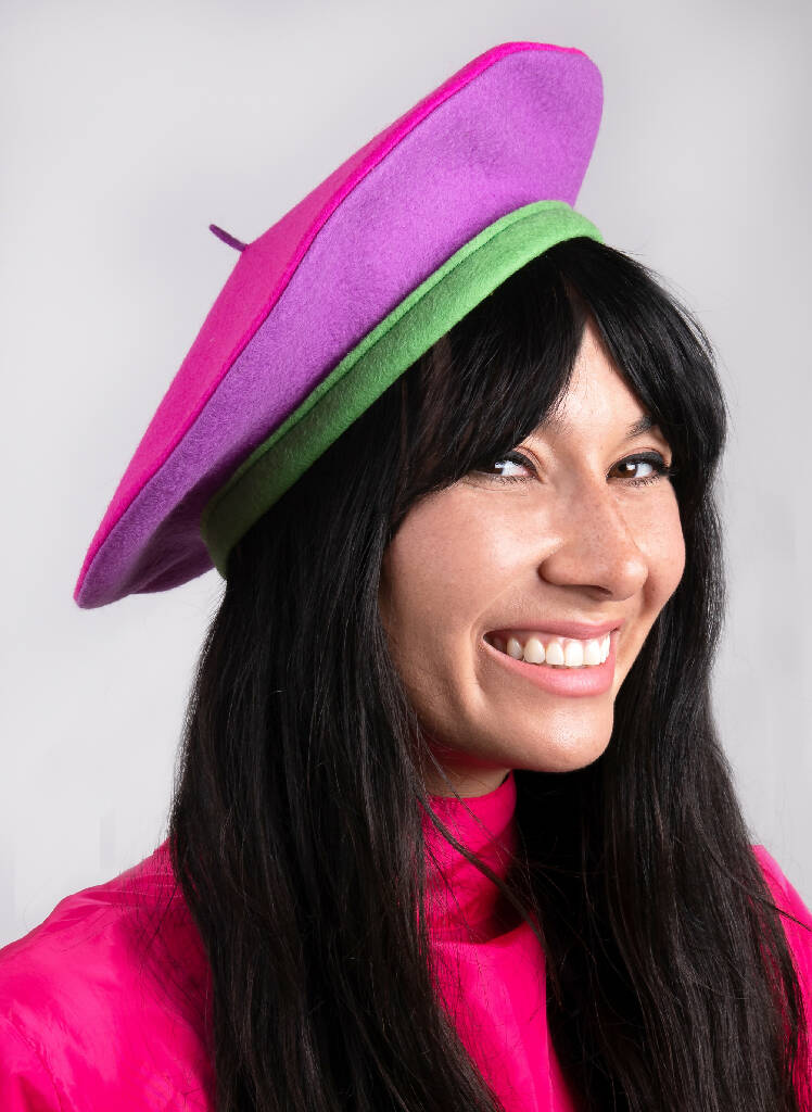 Large multi-colour pastel beret