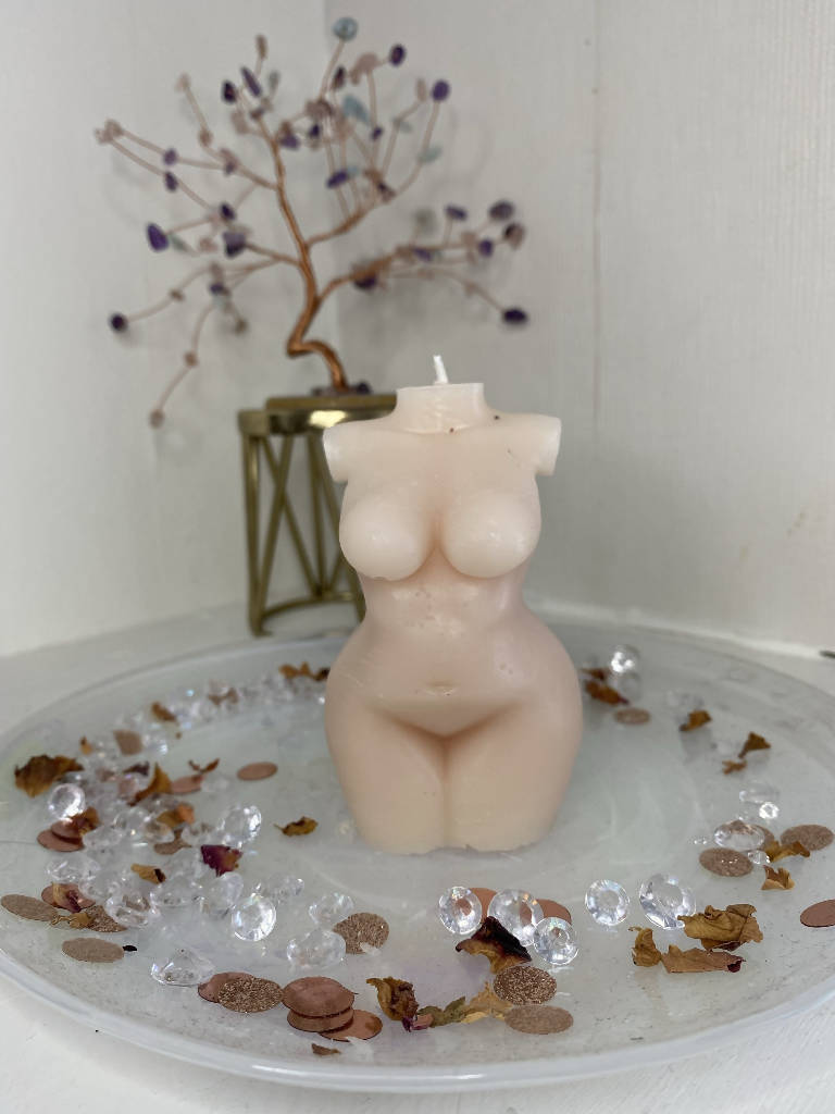 Vanilla Curvy Female Muse Body Torso Candle