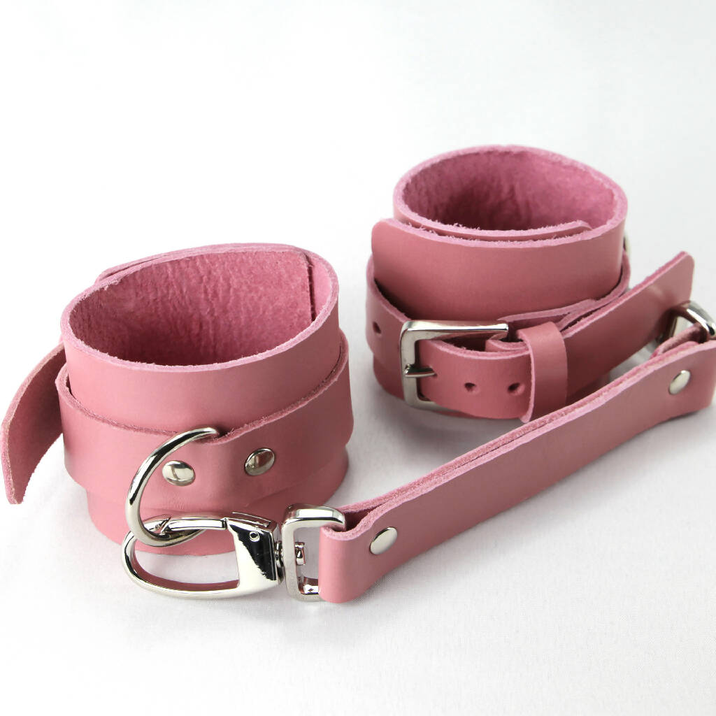 Leather Cuffs Pink