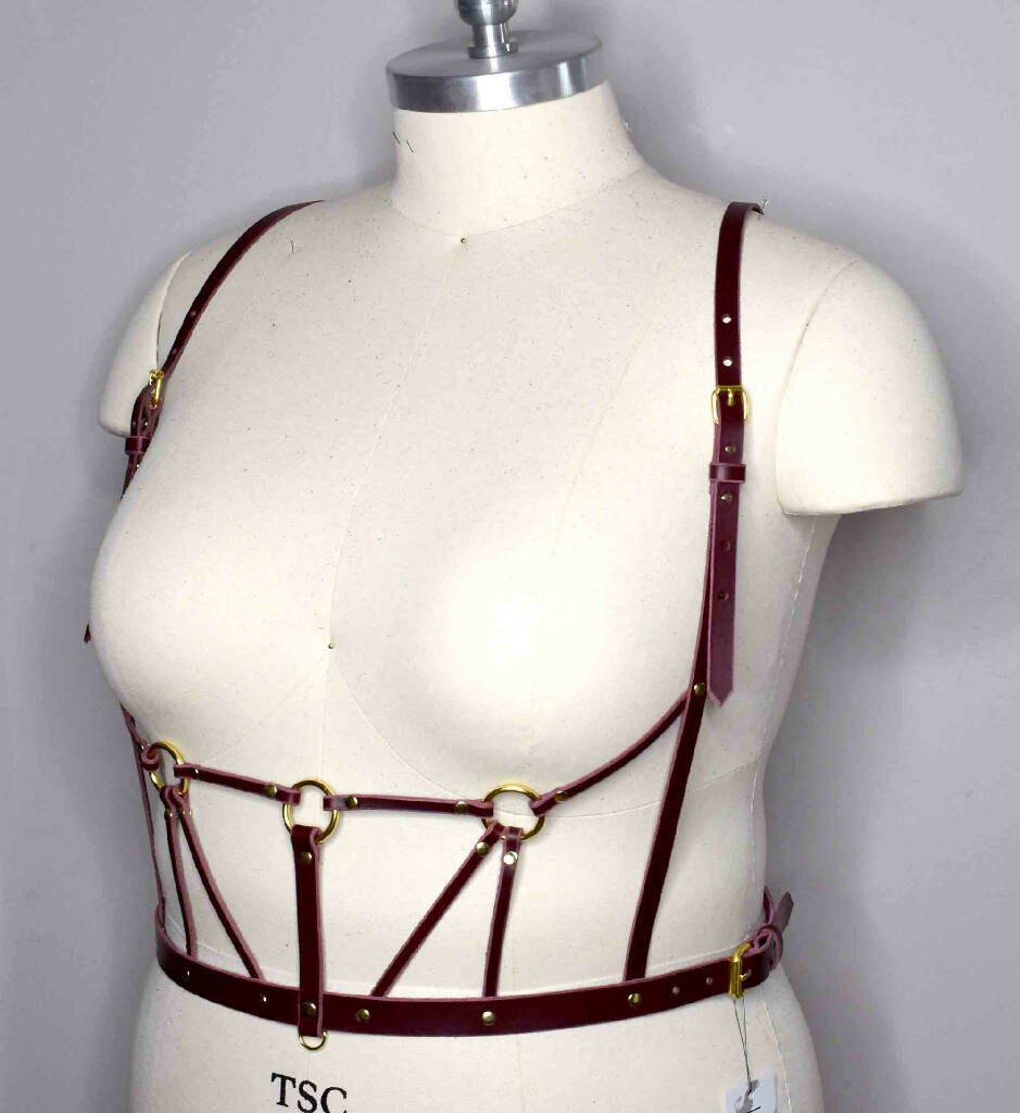 Inanna Strappy Leather Harness Bodice