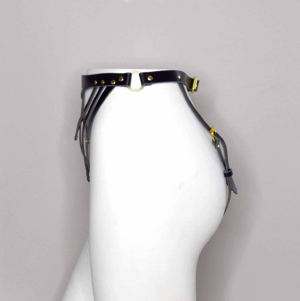 Celine High Cut Leather Bikini