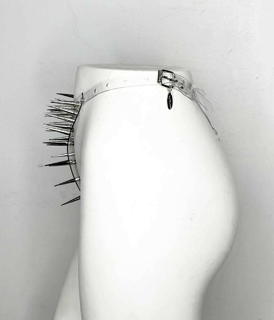 Andromeda Spiked Clear PVC Thong