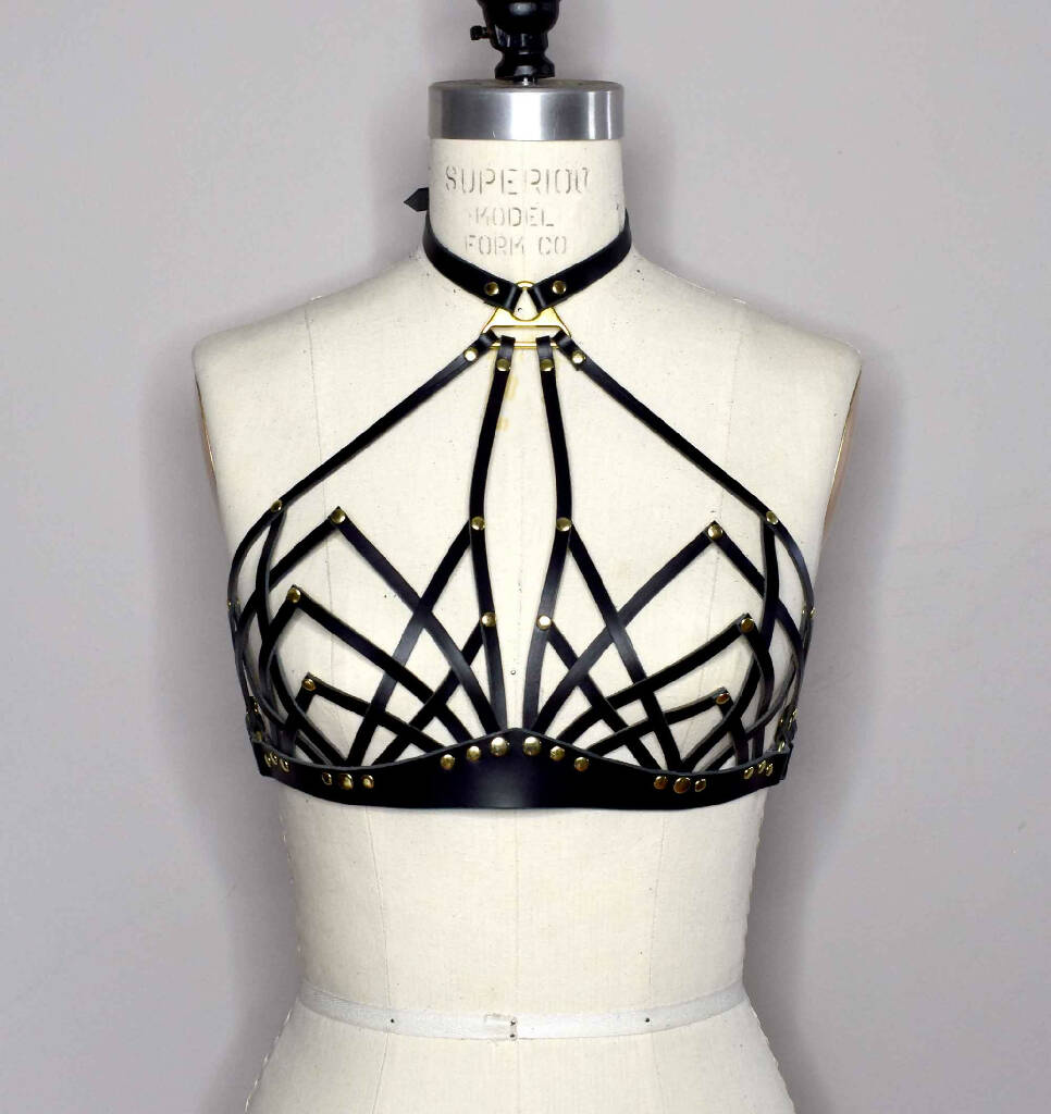 Celine Halter Leather Bra
