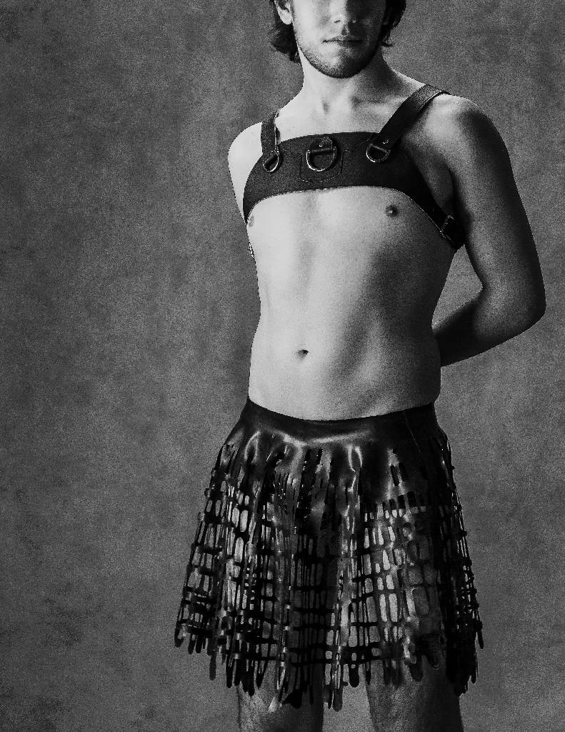 Mesh Latex Gladiator Circle Skirt