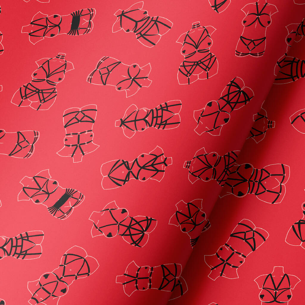 'Lust & Leashes XXX - RED' Wrapping Paper Sheet