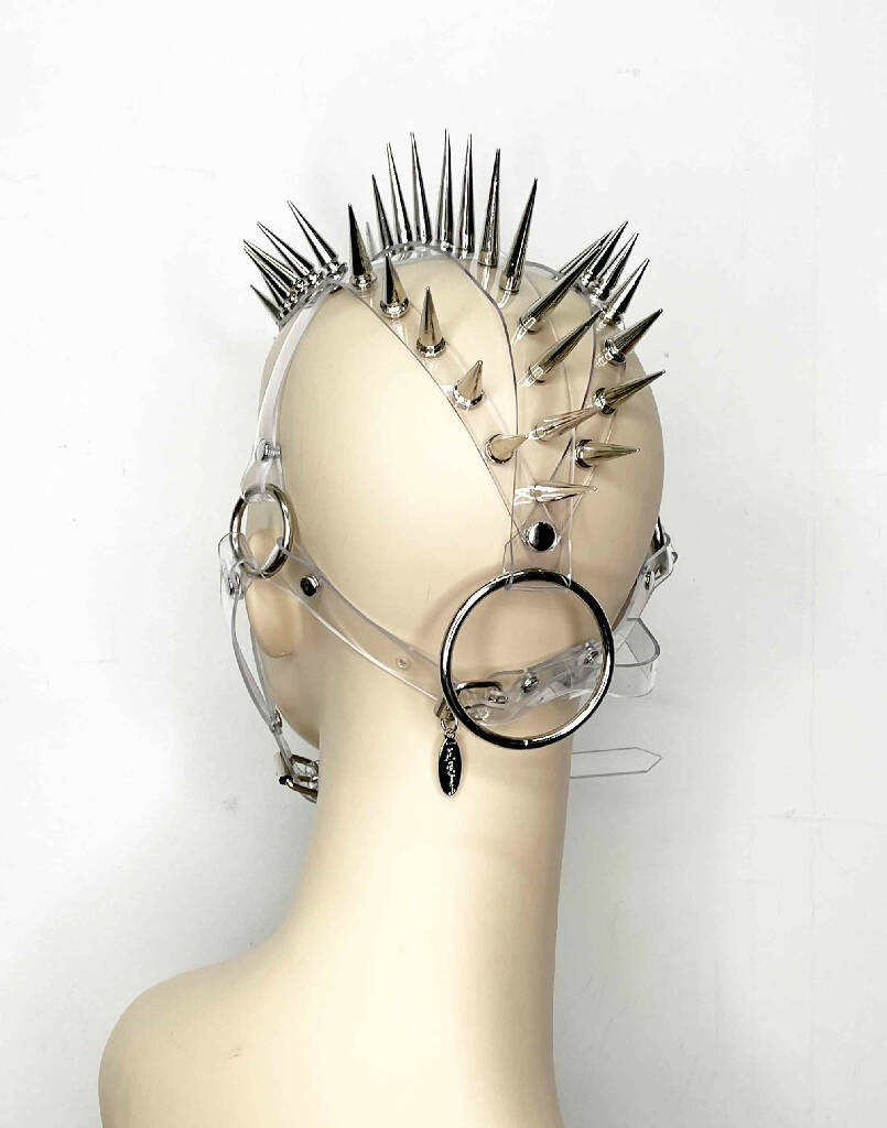 Andromeda Spiked Clear PVC Headdress Mask