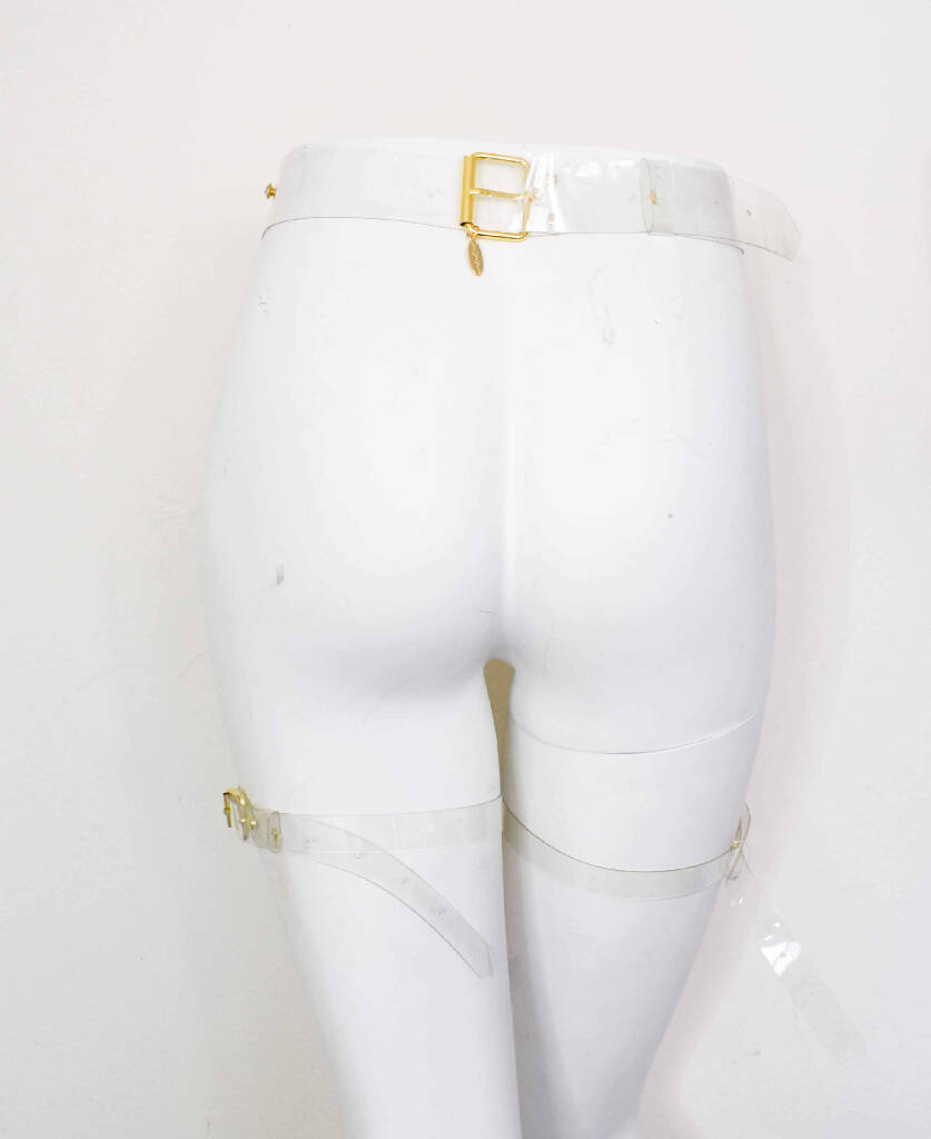 Tina Clear Vinyl Rhinestone Leg Harness