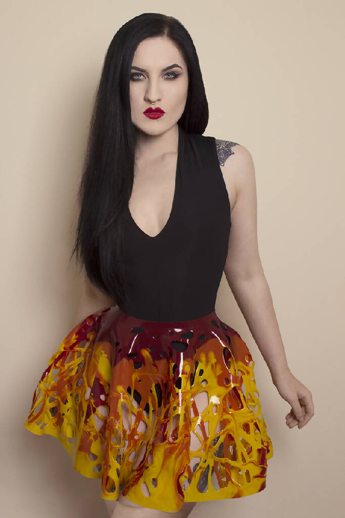 Ombre Mesh Latex Circle Skirt
