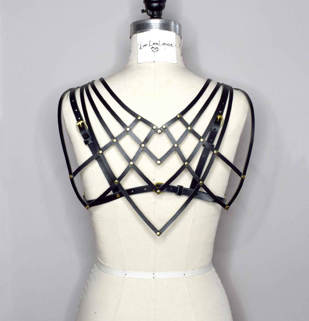 Celine Capelet Harness Bra with Removable Art Deco Capelet