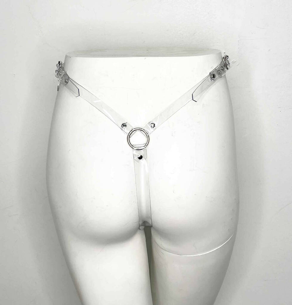 Andromeda Spiked Clear PVC Thong