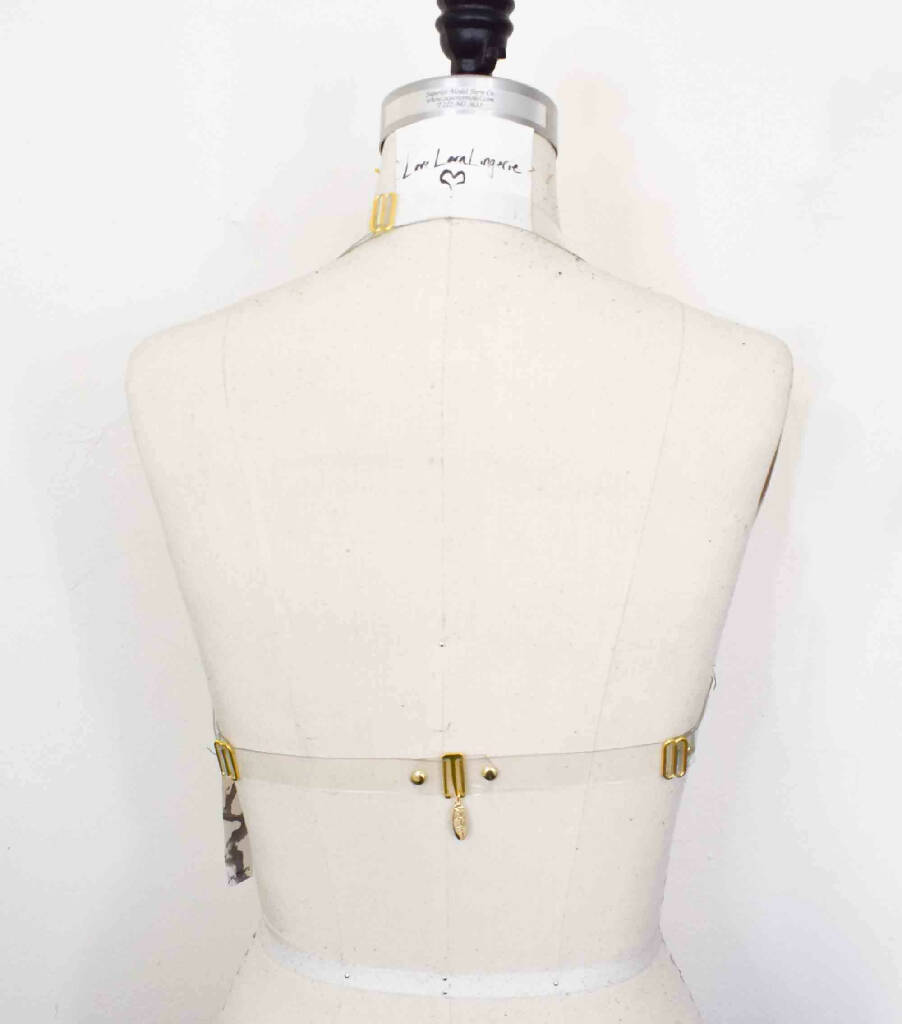 Tina Clear Vinyl Rhinestone Harness Bra