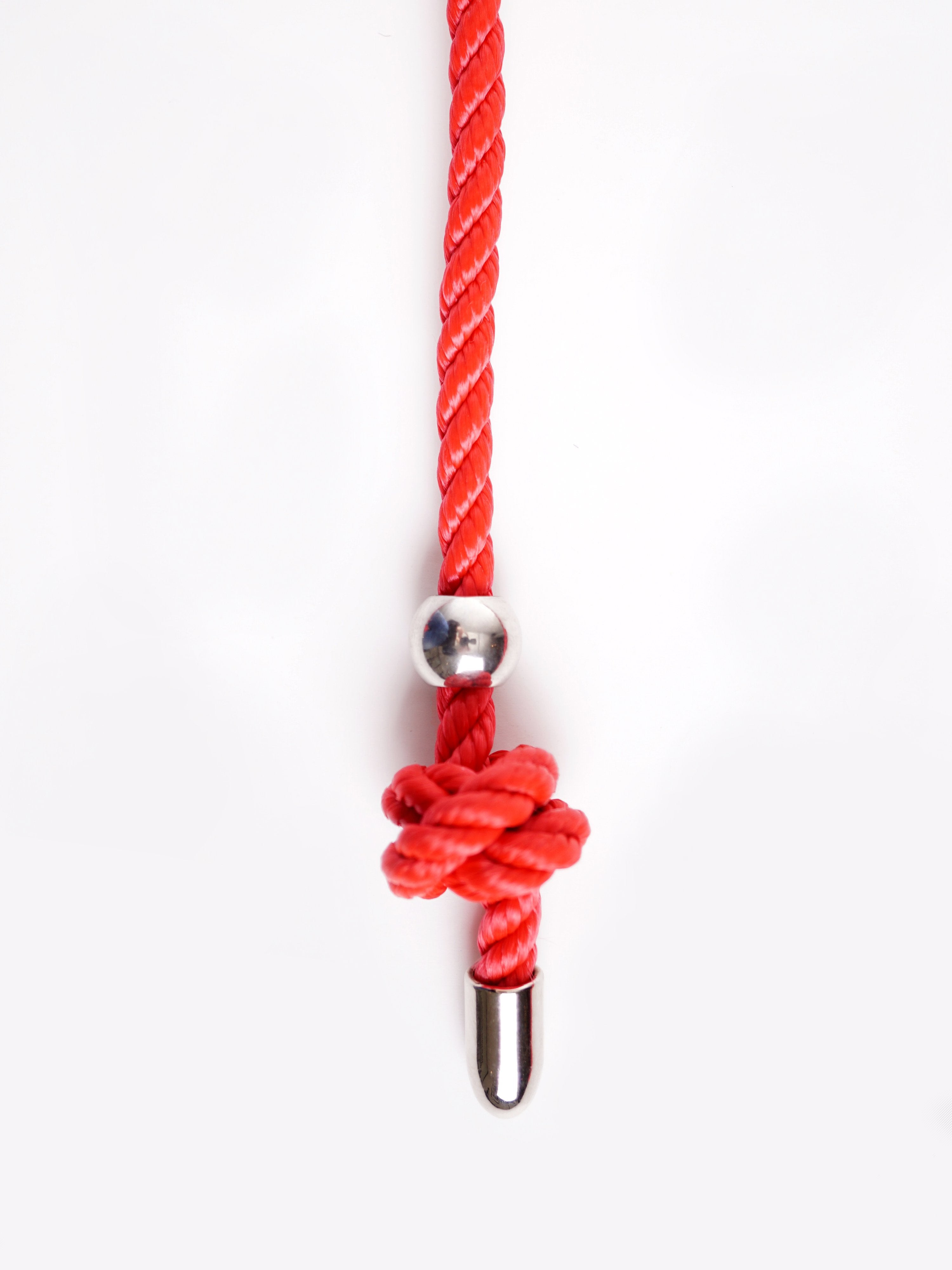 BONDAGE ROPE WITH BEAD&TIP *BLACK *BEIGE *RED
