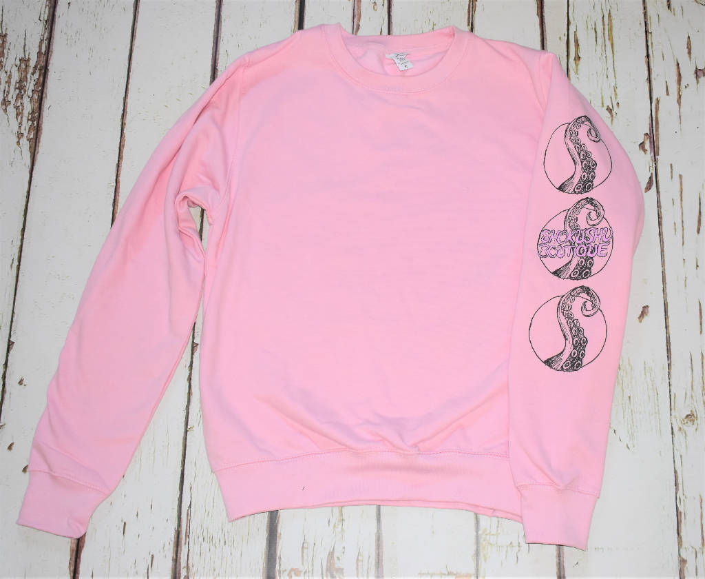 Unisex Tentacle Sleeve Sweatshirt Pink
