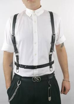 LEON Black Leather Harness