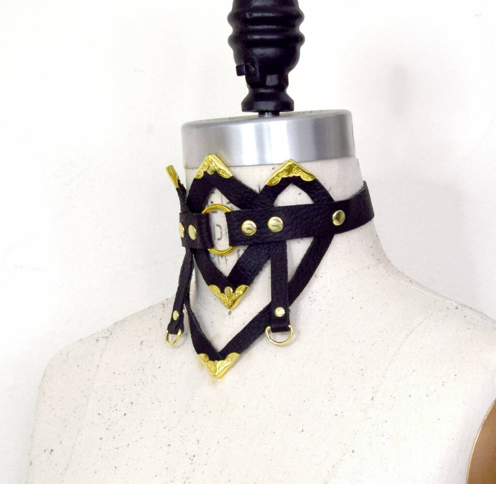 Juliet Art Deco Leather Collar