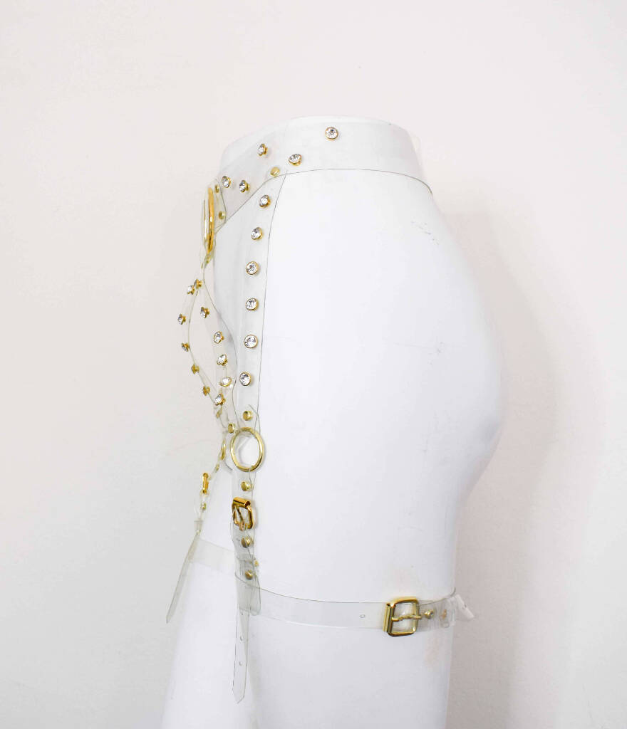 Tina Clear Vinyl Rhinestone Leg Harness