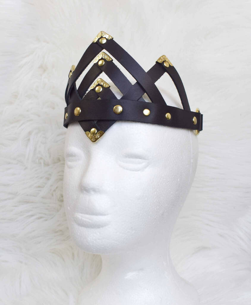 Juliet Black Leather Crown