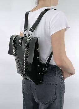 FRIGOLIN Backpack in Black PVC
