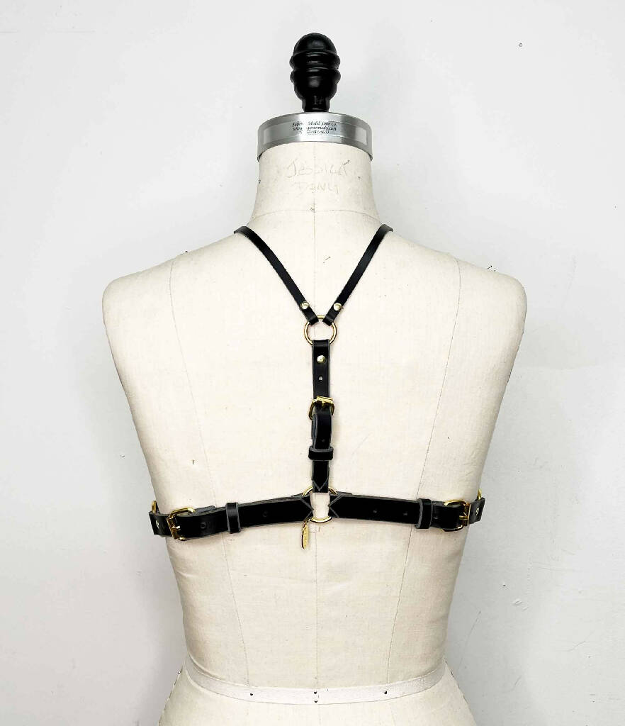 Odile Underbust Leather Harness Bra