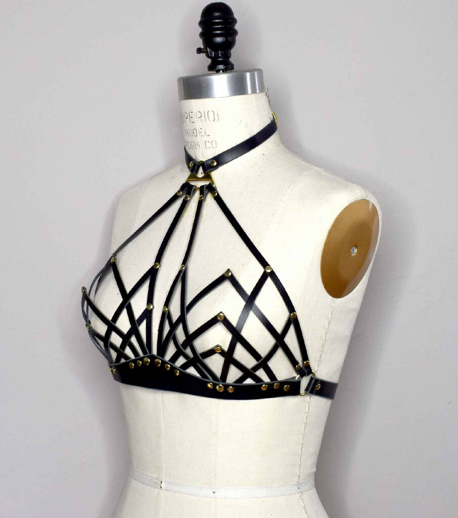 Celine Halter Leather Bra