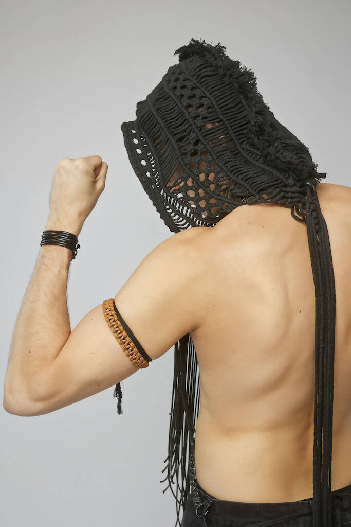 Black Macrame Hood