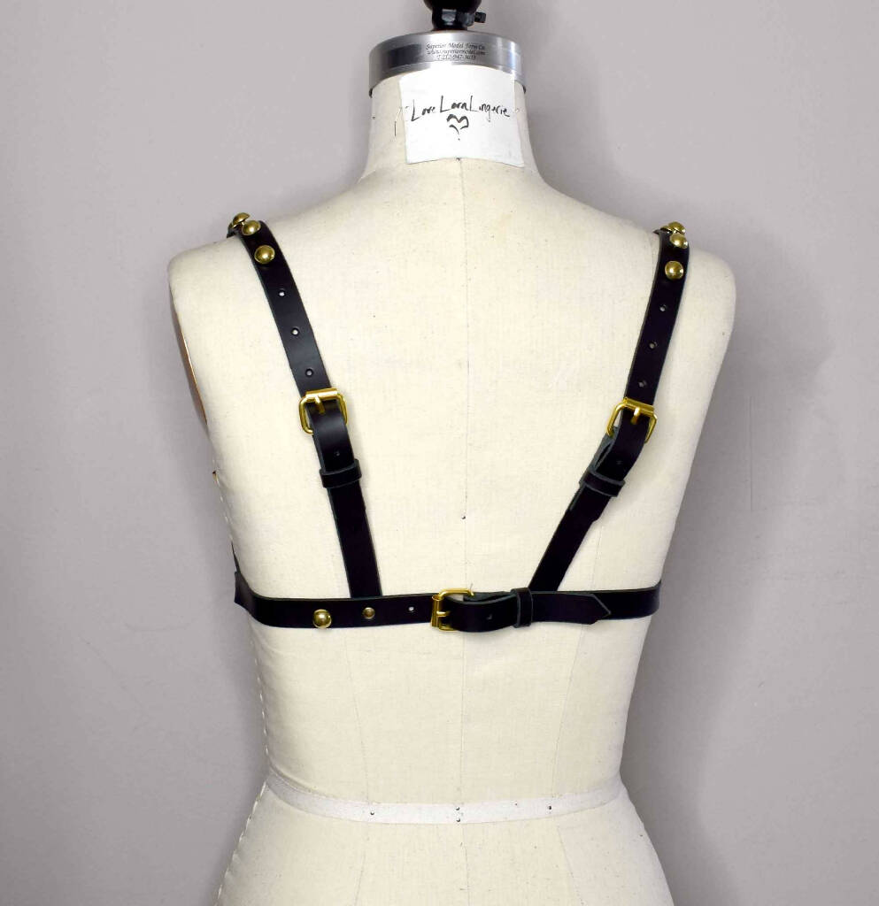 Morgana Paneled Leather Bra Top