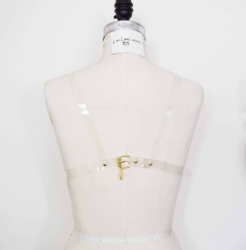 Tina Clear Vinyl Rhinestone Triangle Bralette