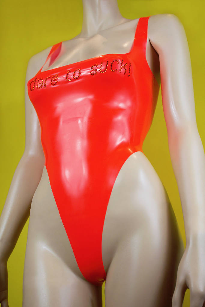 Dare to Suck Bedazzled Latex Bodysuit ( Pick Your Colour )