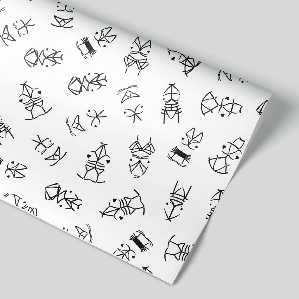 'Lust & Leashes XXX - WHITE' Wrapping Paper Sheet