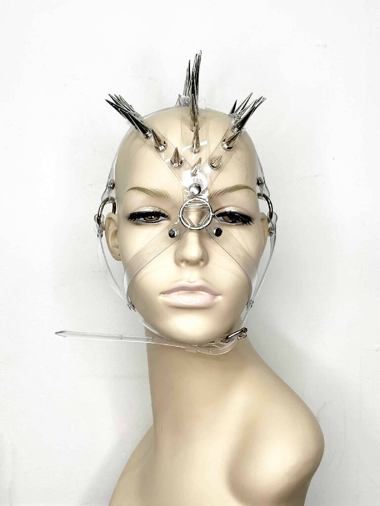 Andromeda Spiked Clear PVC Headdress Mask
