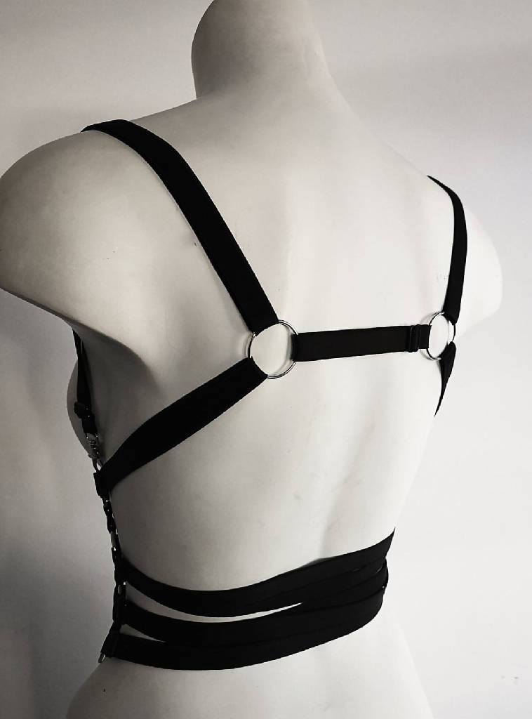Buy Rebel Harness Elastic Cage Bra, Women's Lingerie, Layered