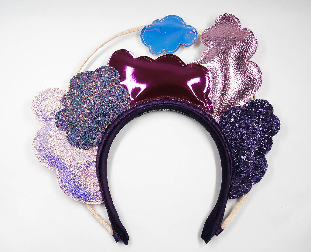 Pastel pink and purple glitter fantasy cloud headdress