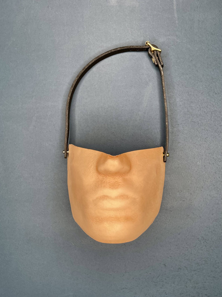 Chiseled Face Pressed Leather Mask