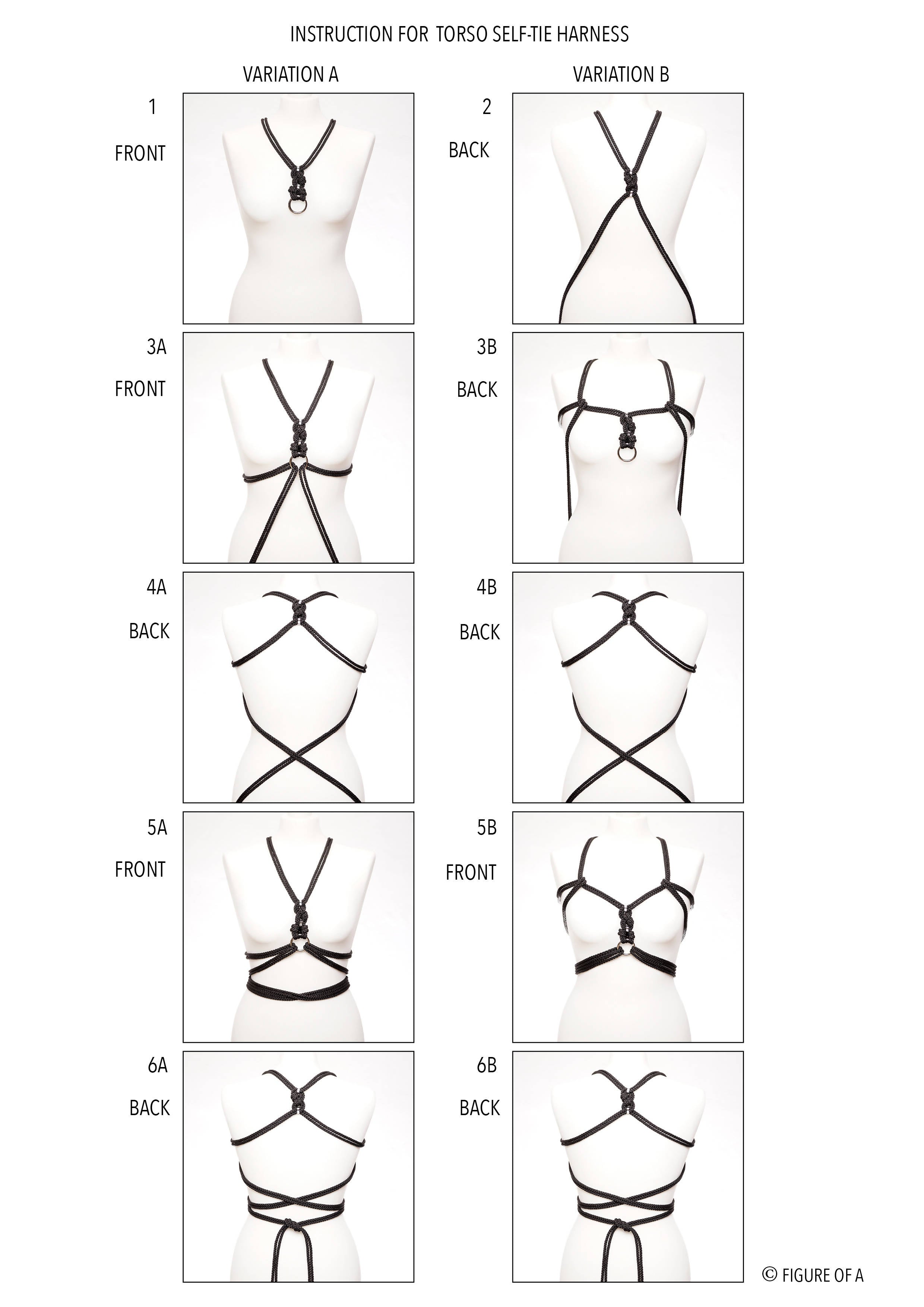 SELF-TIE' TORSO HARNESS *RED*