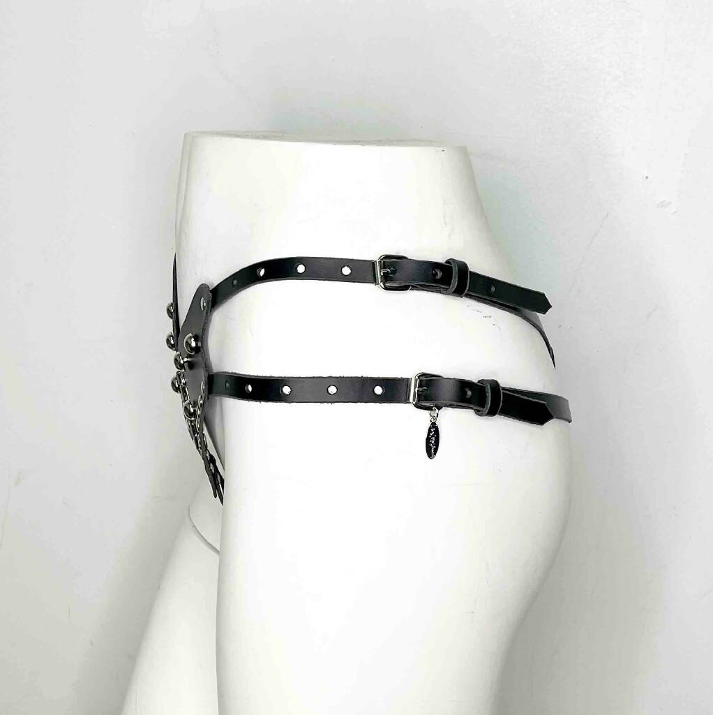 Sierra Leather Harness Thong Panty